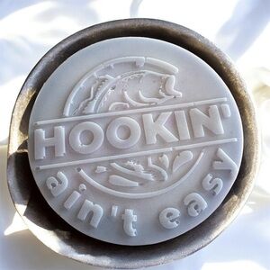 Tobacco rum soap Hookin' Ain't Easy fishing 4x4 8oz shea butter based handmade